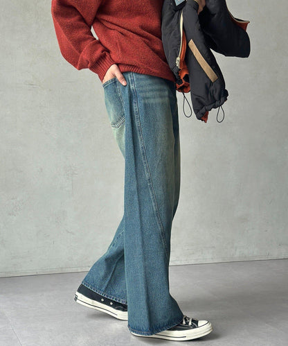 立體剪裁微喇牛仔褲