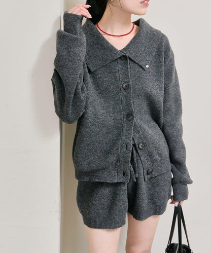 帶領片針織開衫