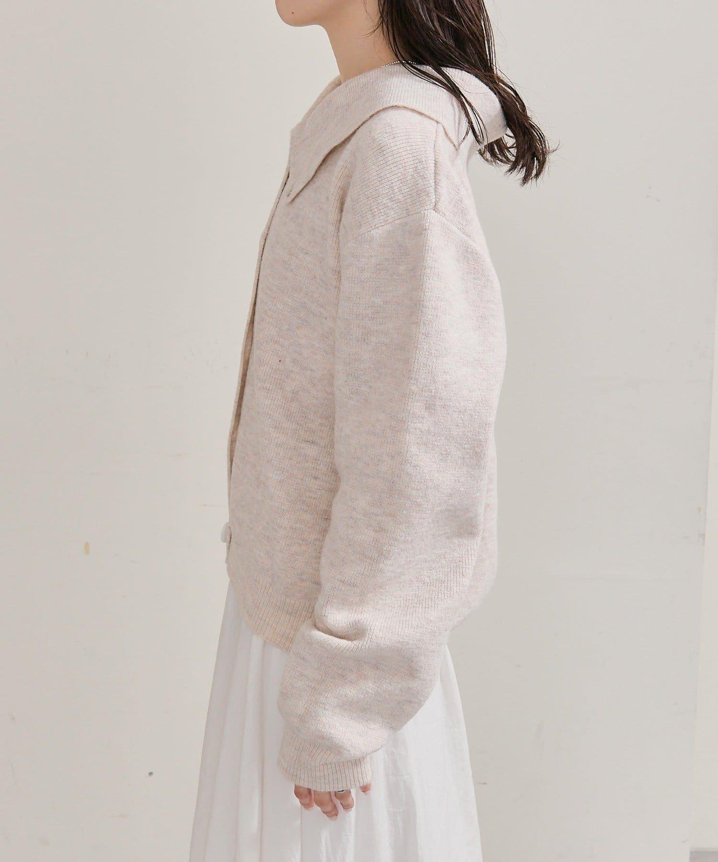 帶領片針織開衫