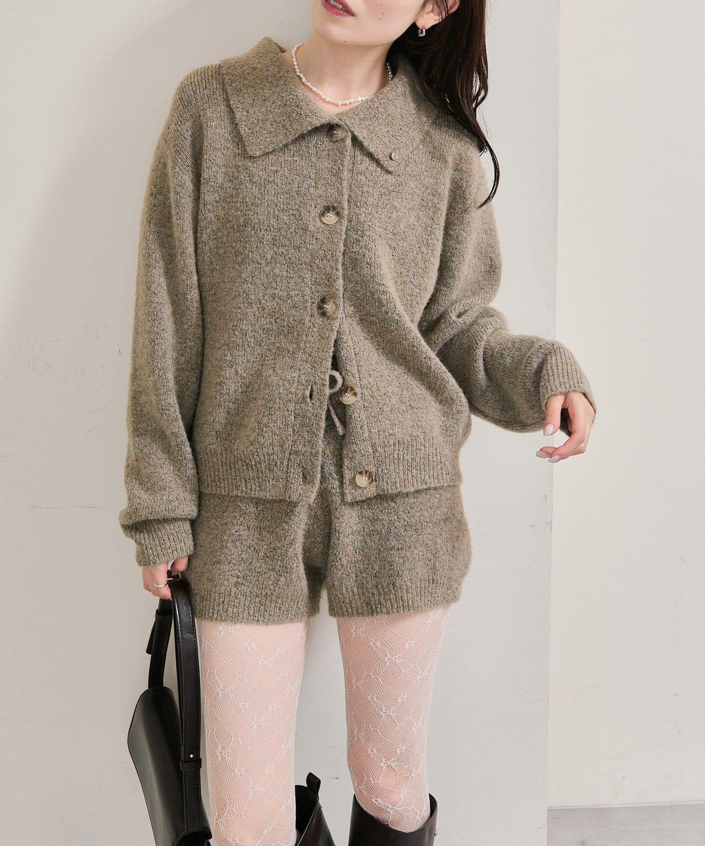 限時特惠!! 今日23:59截止 帶裝飾牌針織褲