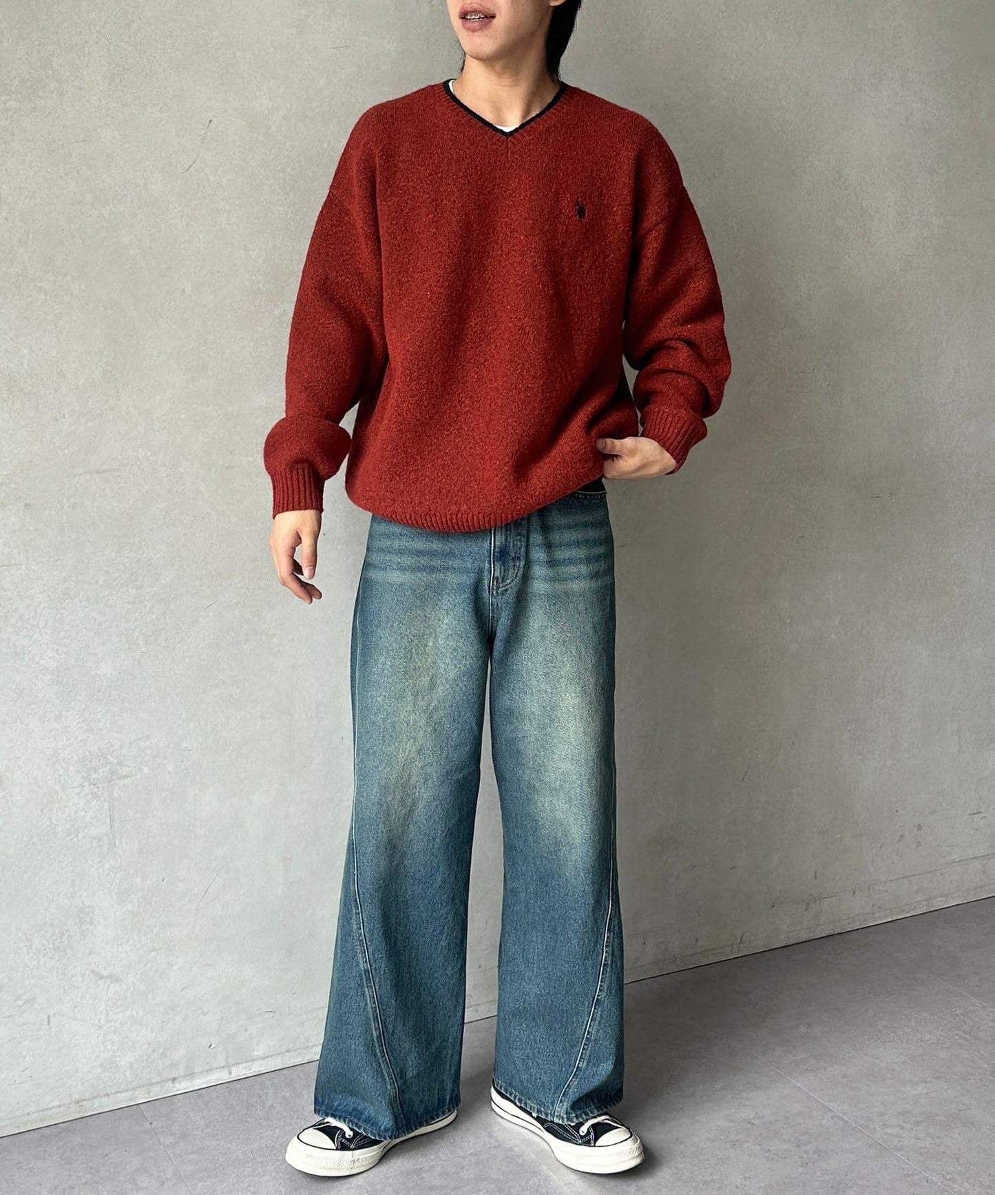 立體剪裁微喇牛仔褲