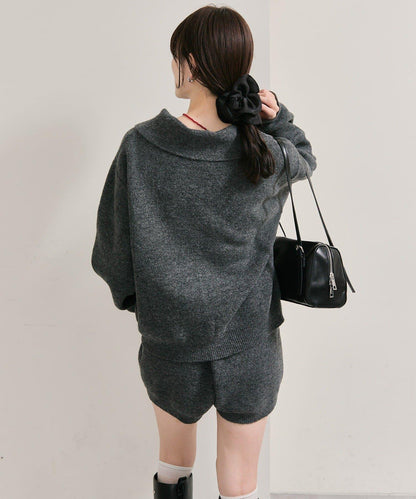 帶領片針織開衫