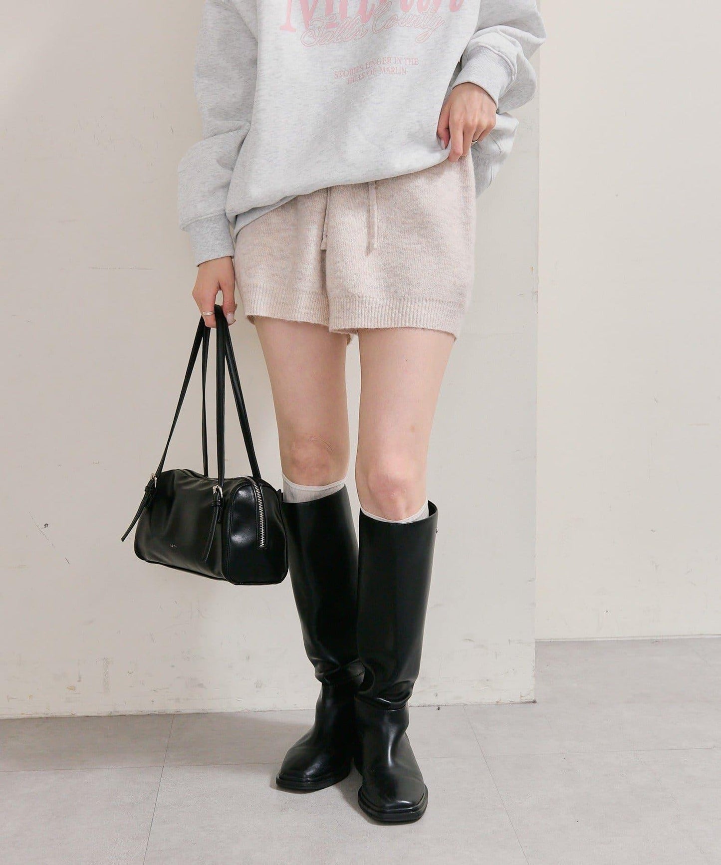 限時特惠!! 今日23:59截止 帶裝飾牌針織褲