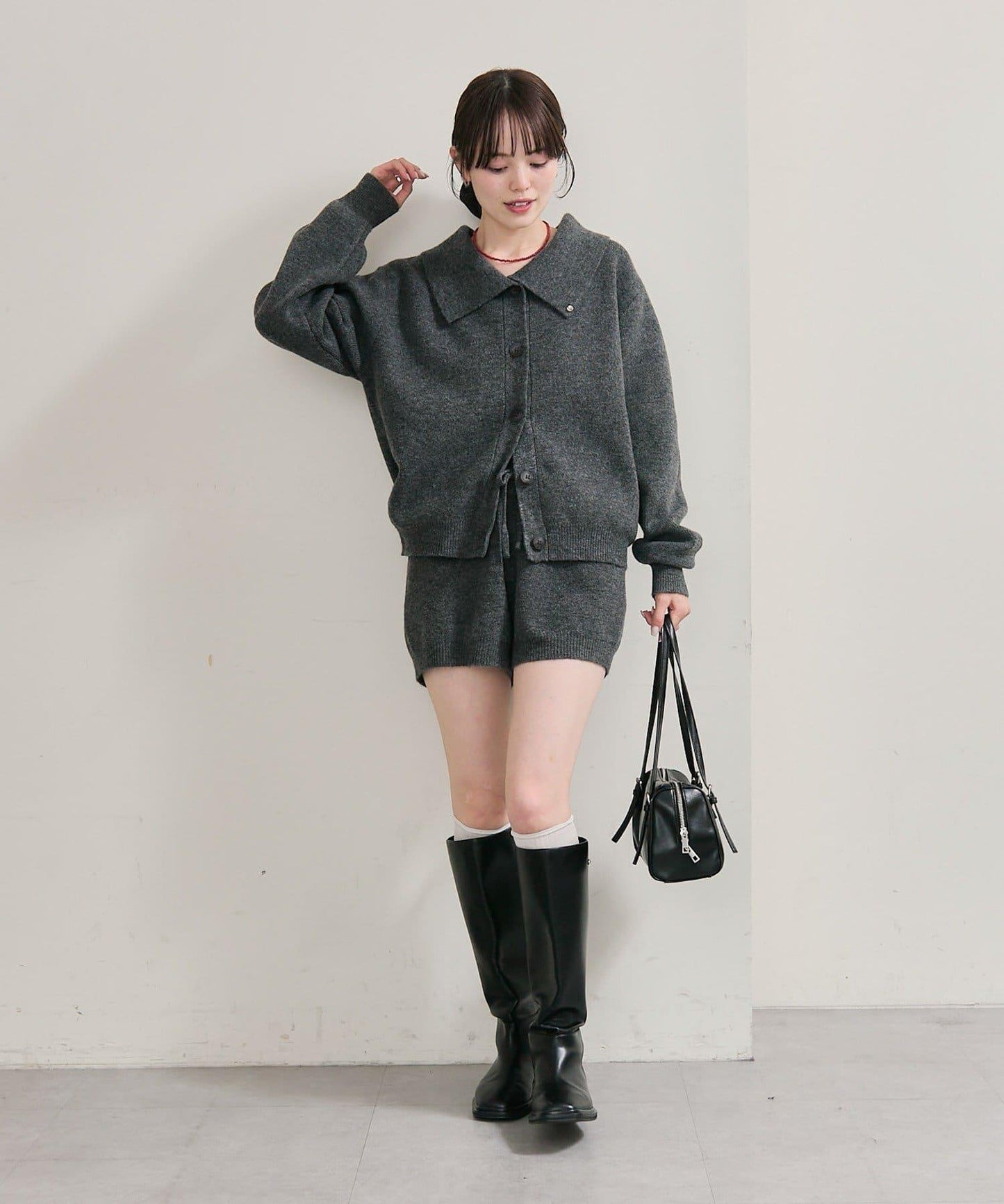 限時特惠!! 今日23:59截止 帶裝飾牌針織褲