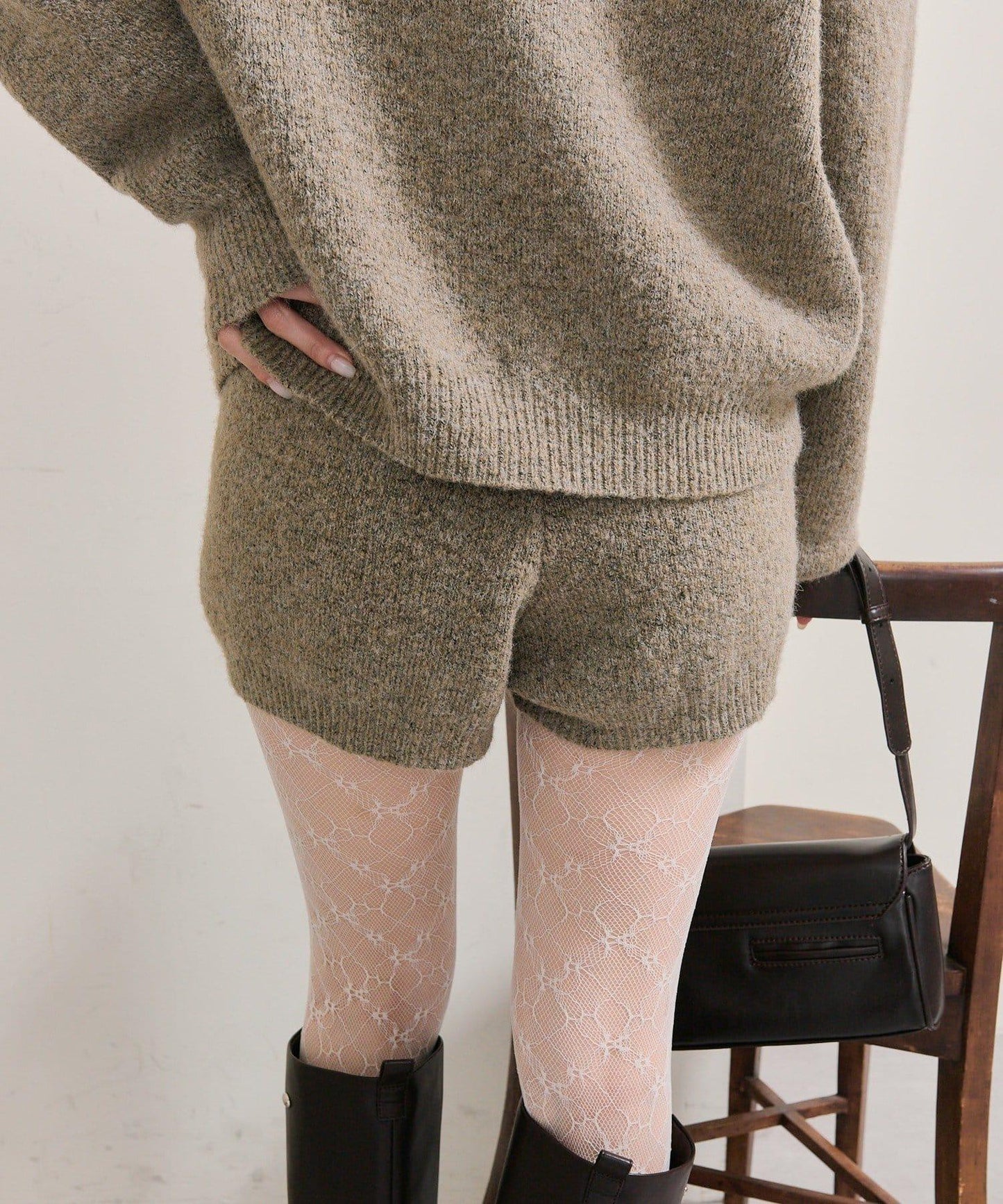 限時特惠!! 今日23:59截止 帶裝飾牌針織褲