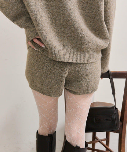 限時特惠!! 今日23:59截止 帶裝飾牌針織褲