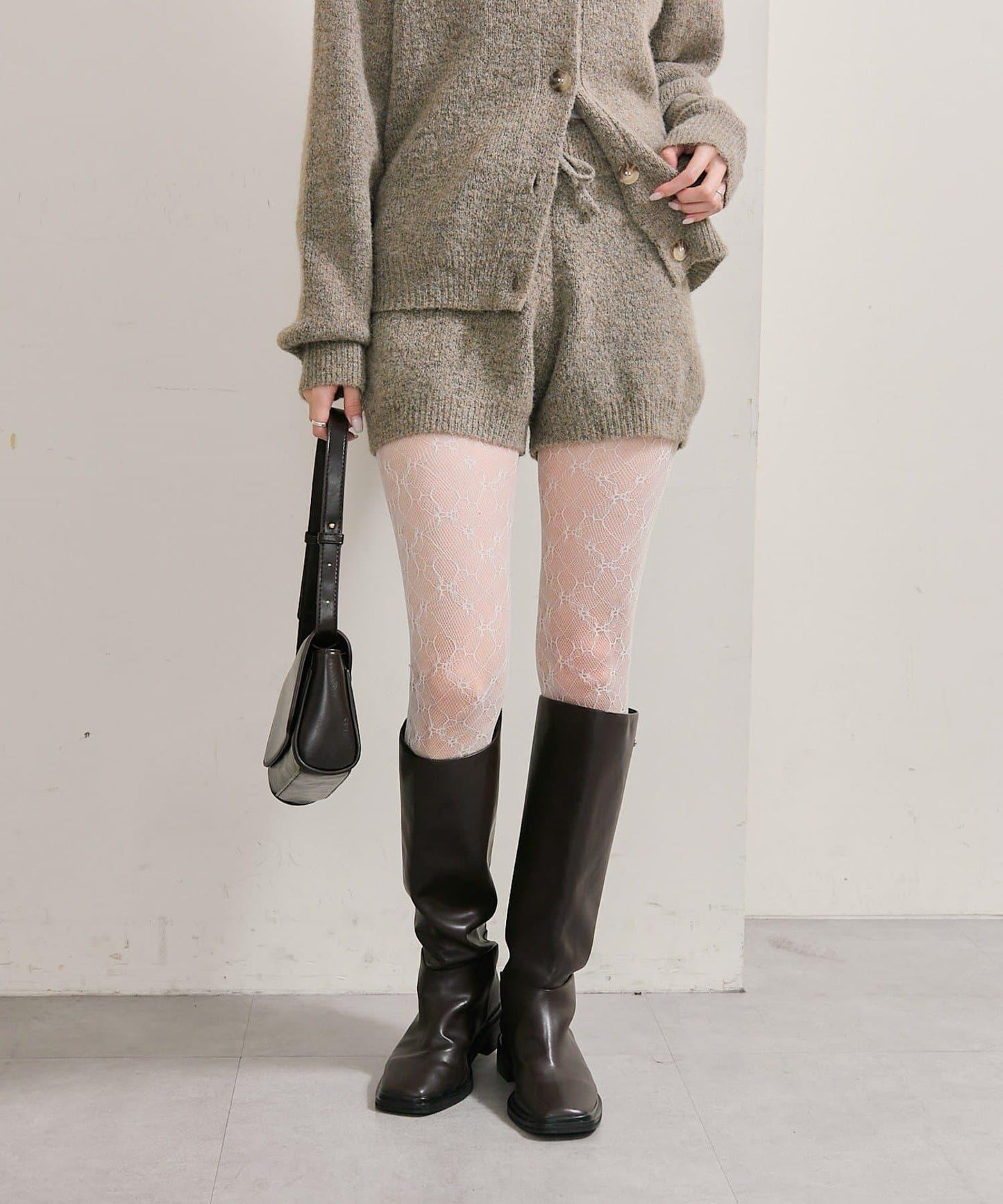 限時特惠!! 今日23:59截止 帶裝飾牌針織褲