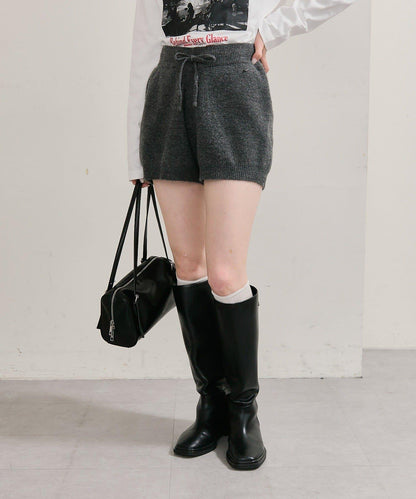 限時特惠!! 今日23:59截止 帶裝飾牌針織褲