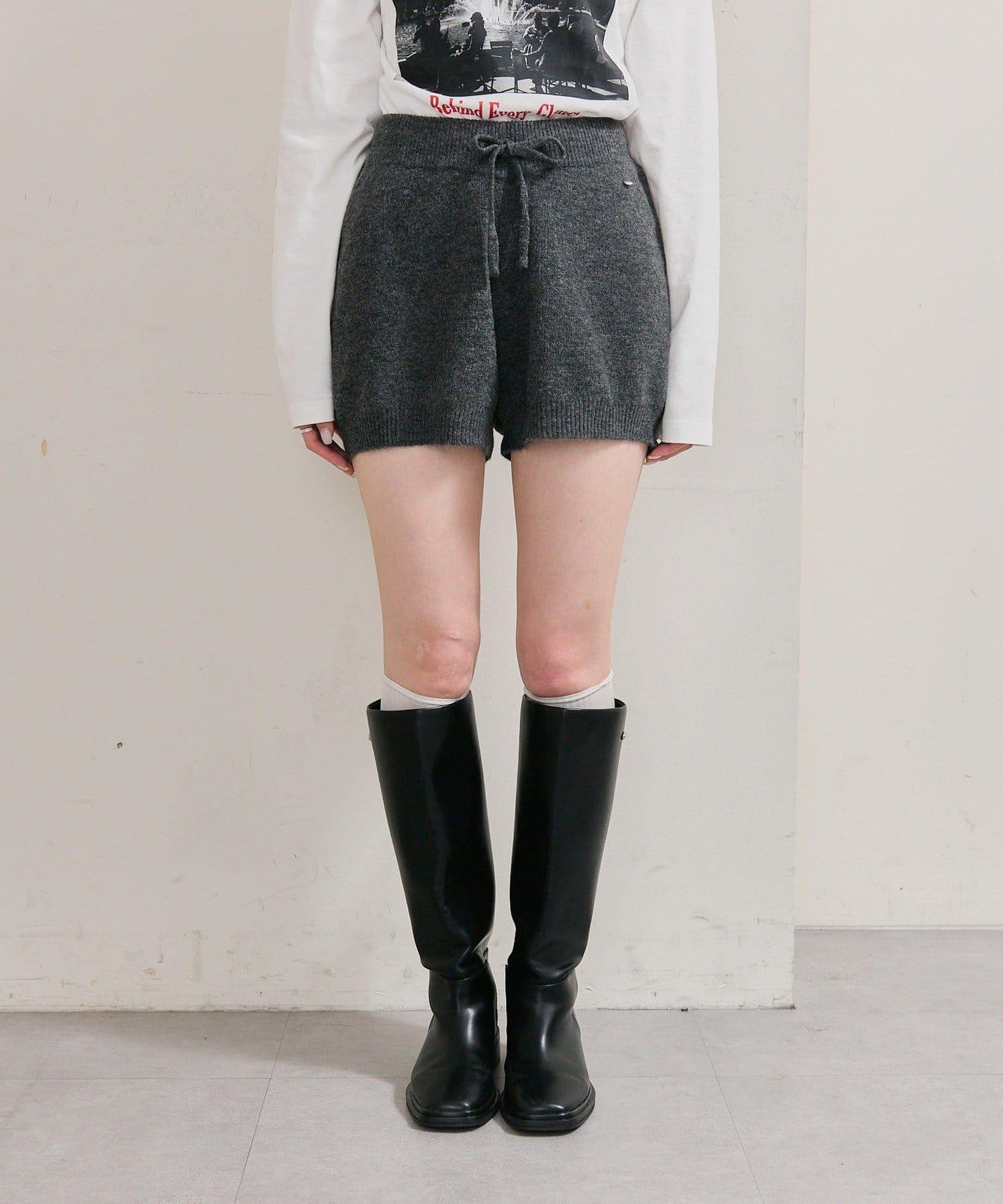 限時特惠!! 今日23:59截止 帶裝飾牌針織褲