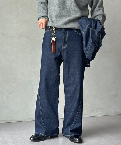 立體剪裁微喇牛仔褲