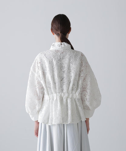 尼龍拼接蕾絲短夾克