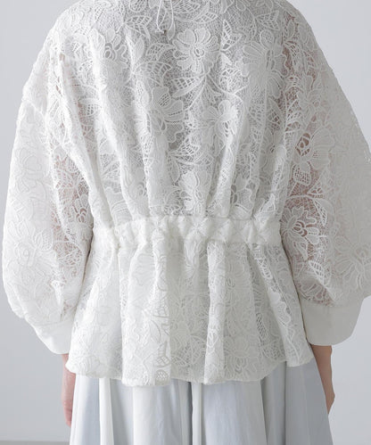 尼龍拼接蕾絲短夾克