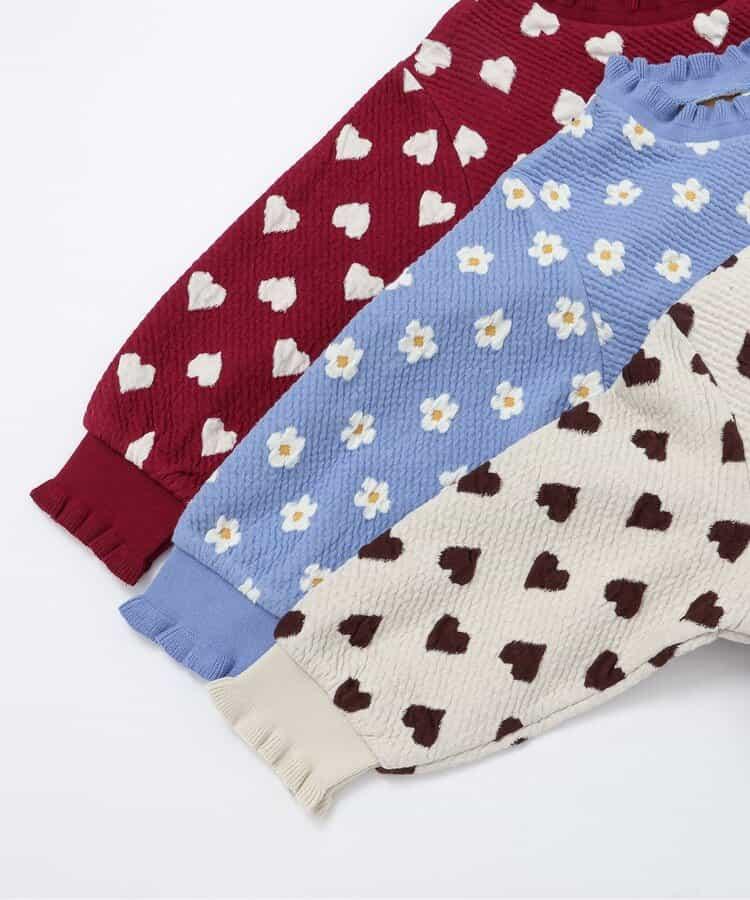 愛心花卉提花衛衣