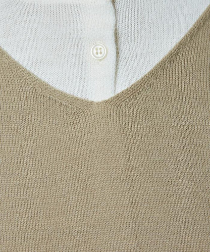 拼接配色針織套頭衫