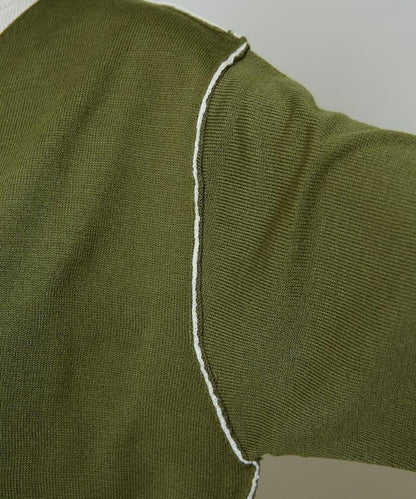 拼接配色針織套頭衫