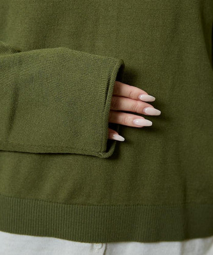 拼接配色針織套頭衫