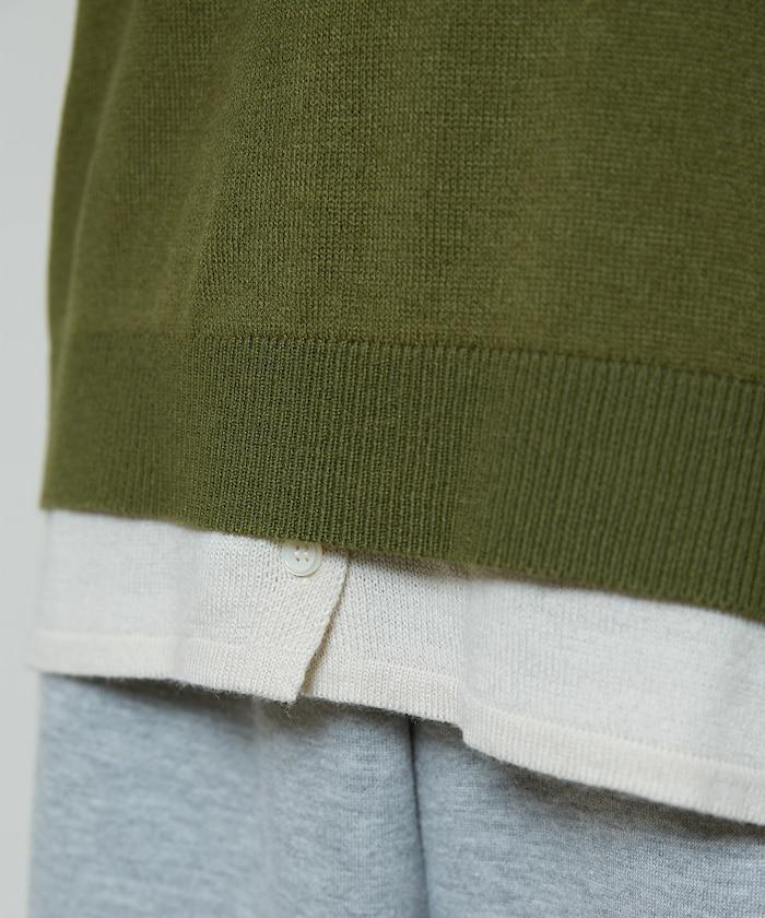 拼接配色針織套頭衫