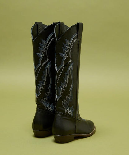 本革長款西部靴