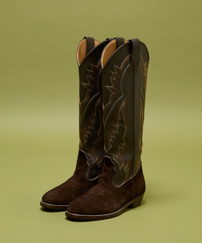 本革長款西部靴