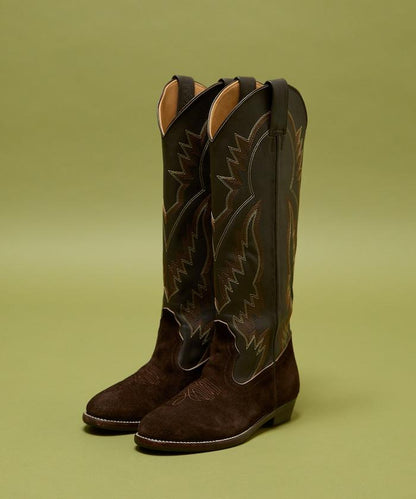 本革長款西部靴