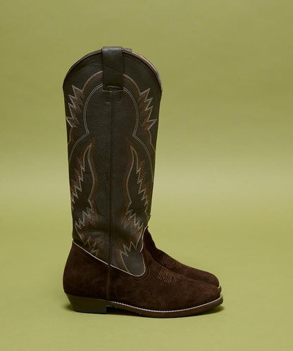 本革長款西部靴