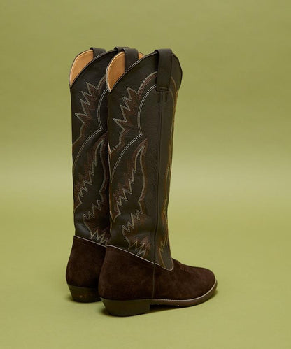 本革長款西部靴