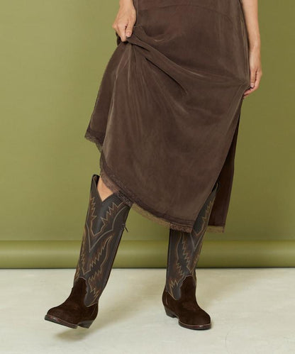 本革長款西部靴