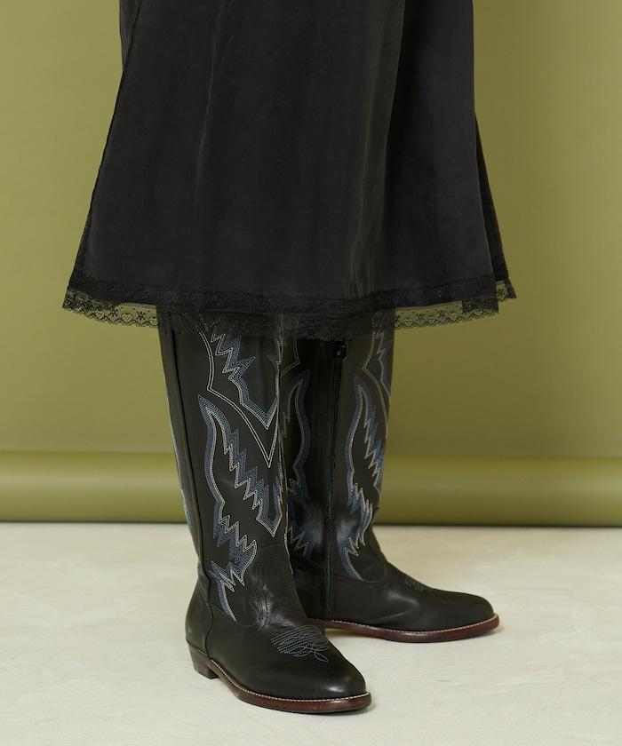 本革長款西部靴