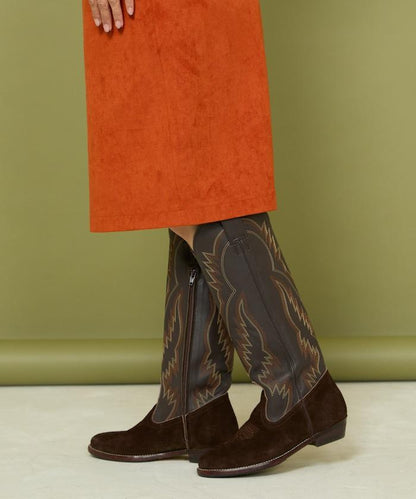 本革長款西部靴