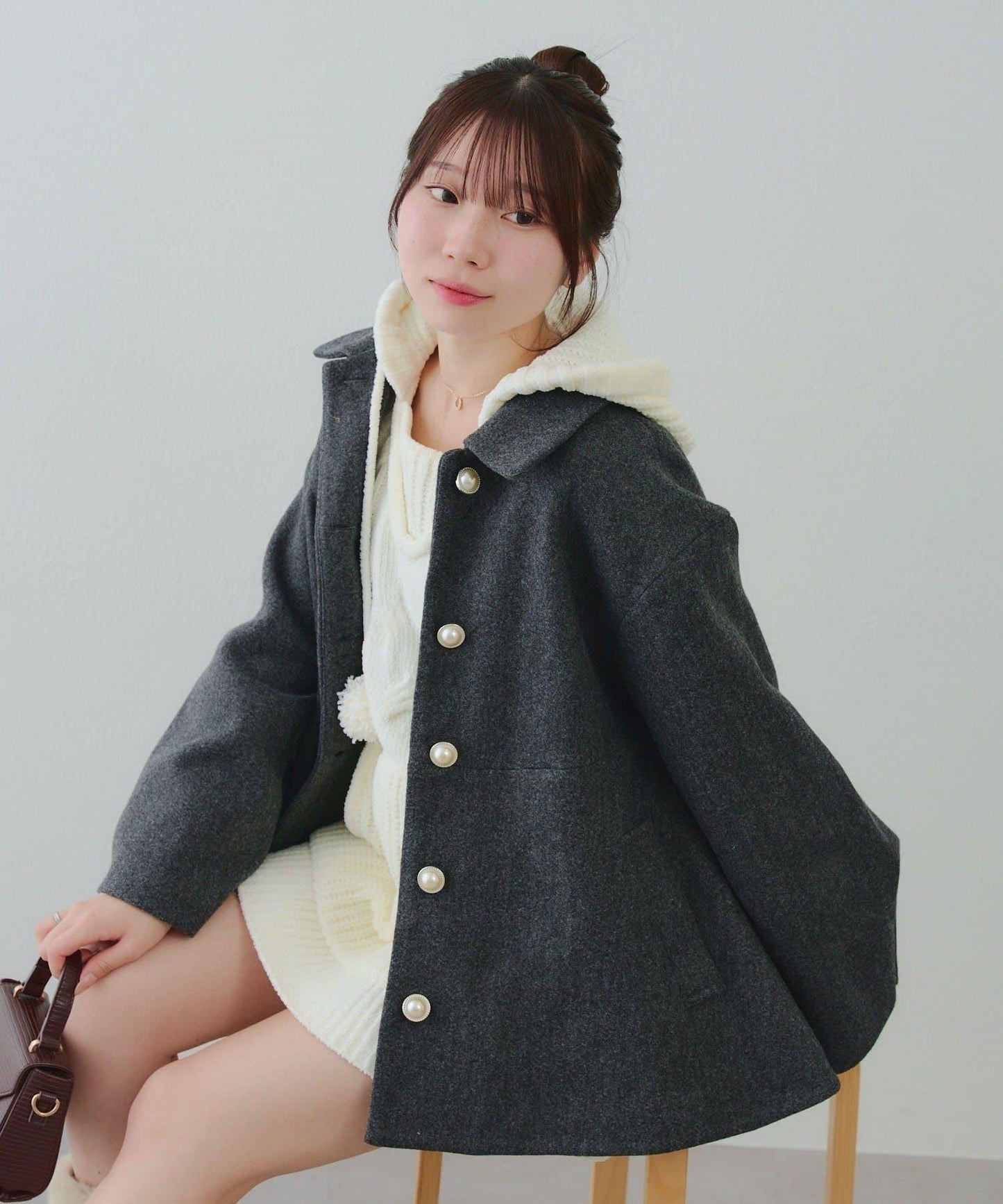 中長款荷葉邊下襬外套