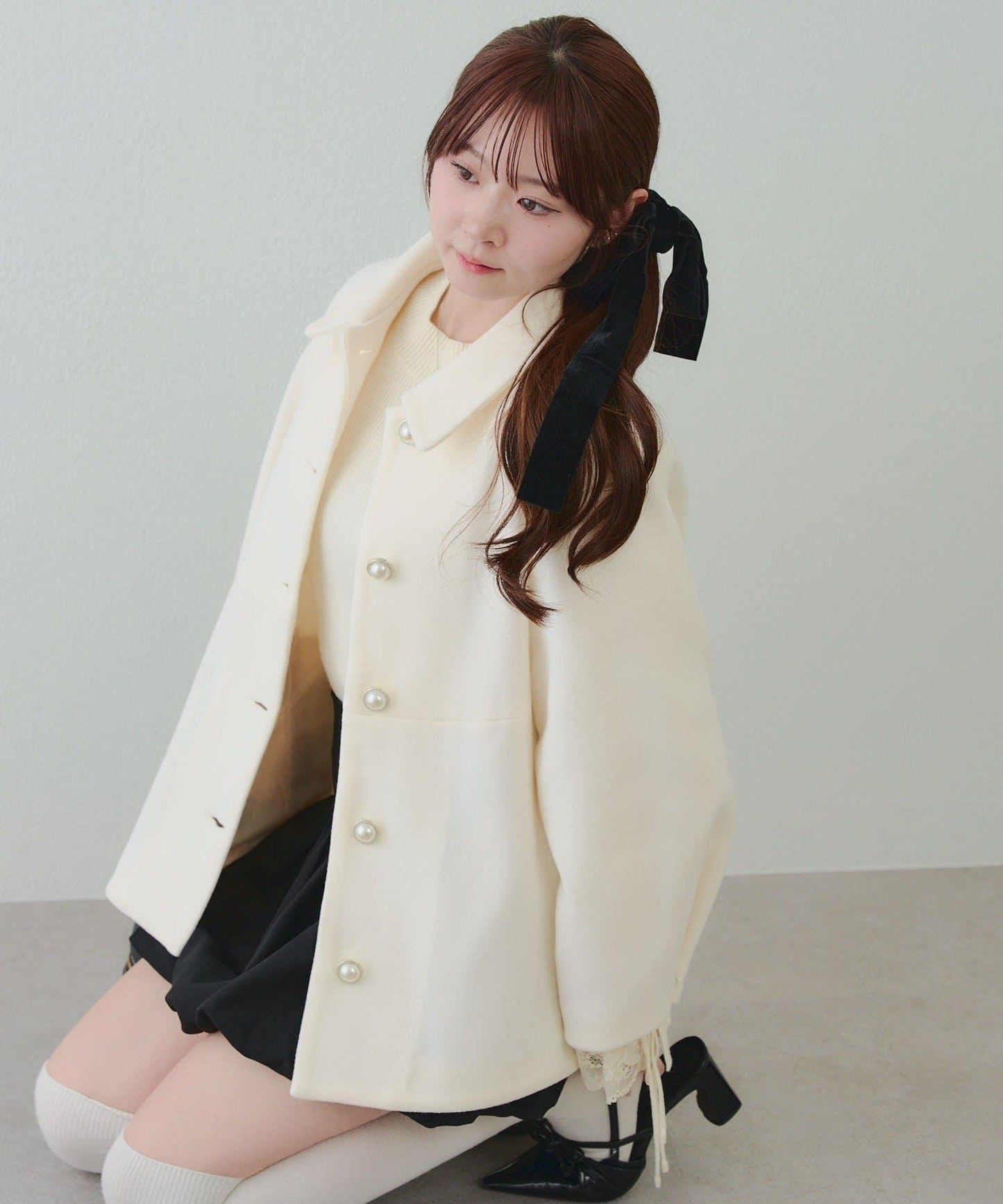 中長款荷葉邊下襬外套