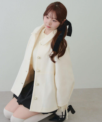 中長款荷葉邊下襬外套