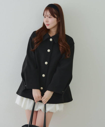 中長款荷葉邊下襬外套