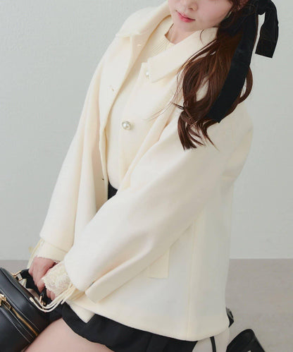 中長款荷葉邊下襬外套