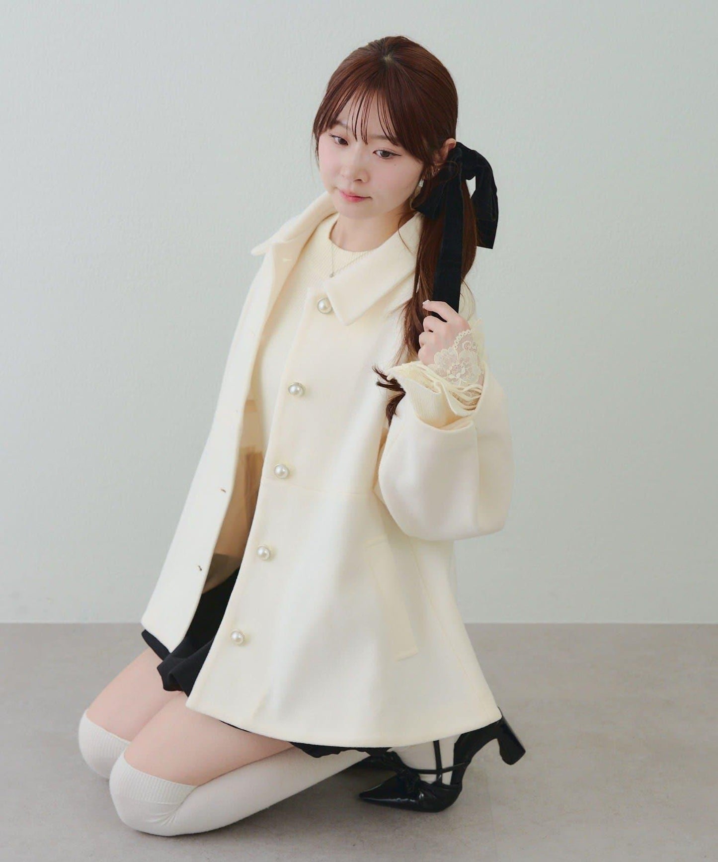 中長款荷葉邊下襬外套