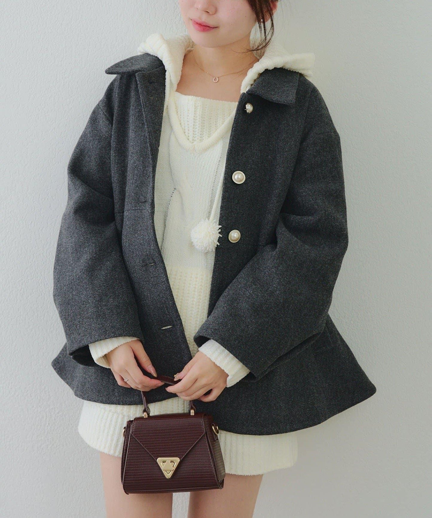 中長款荷葉邊下襬外套