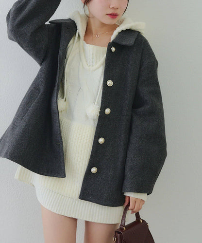 中長款荷葉邊下襬外套