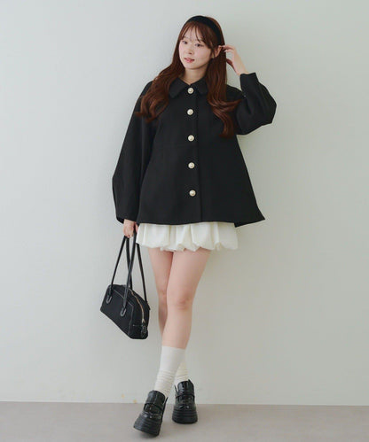 中長款荷葉邊下襬外套