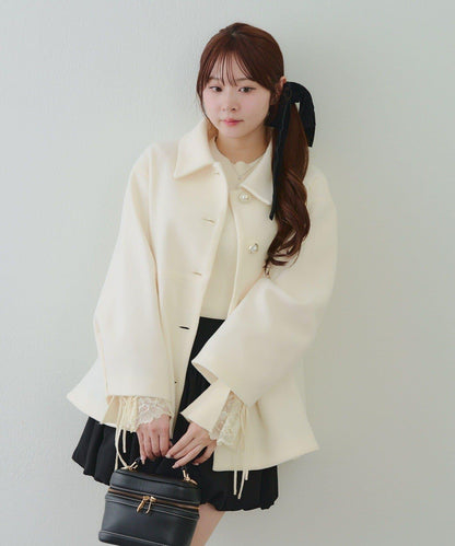 中長款荷葉邊下襬外套