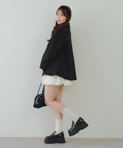 中長款荷葉邊下襬外套