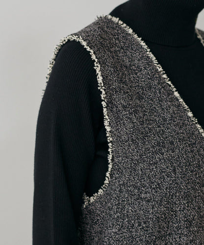 流蘇花呢揹帶褲