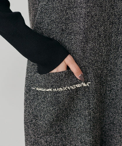 流蘇花呢揹帶褲