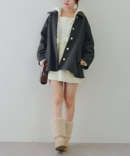 中長款荷葉邊下襬外套