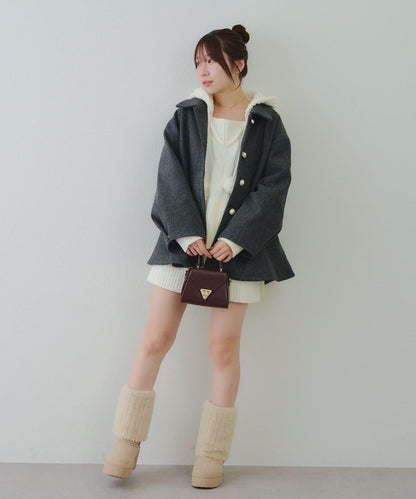 中長款荷葉邊下襬外套