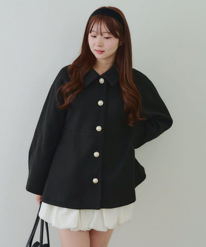 中長款荷葉邊下襬外套