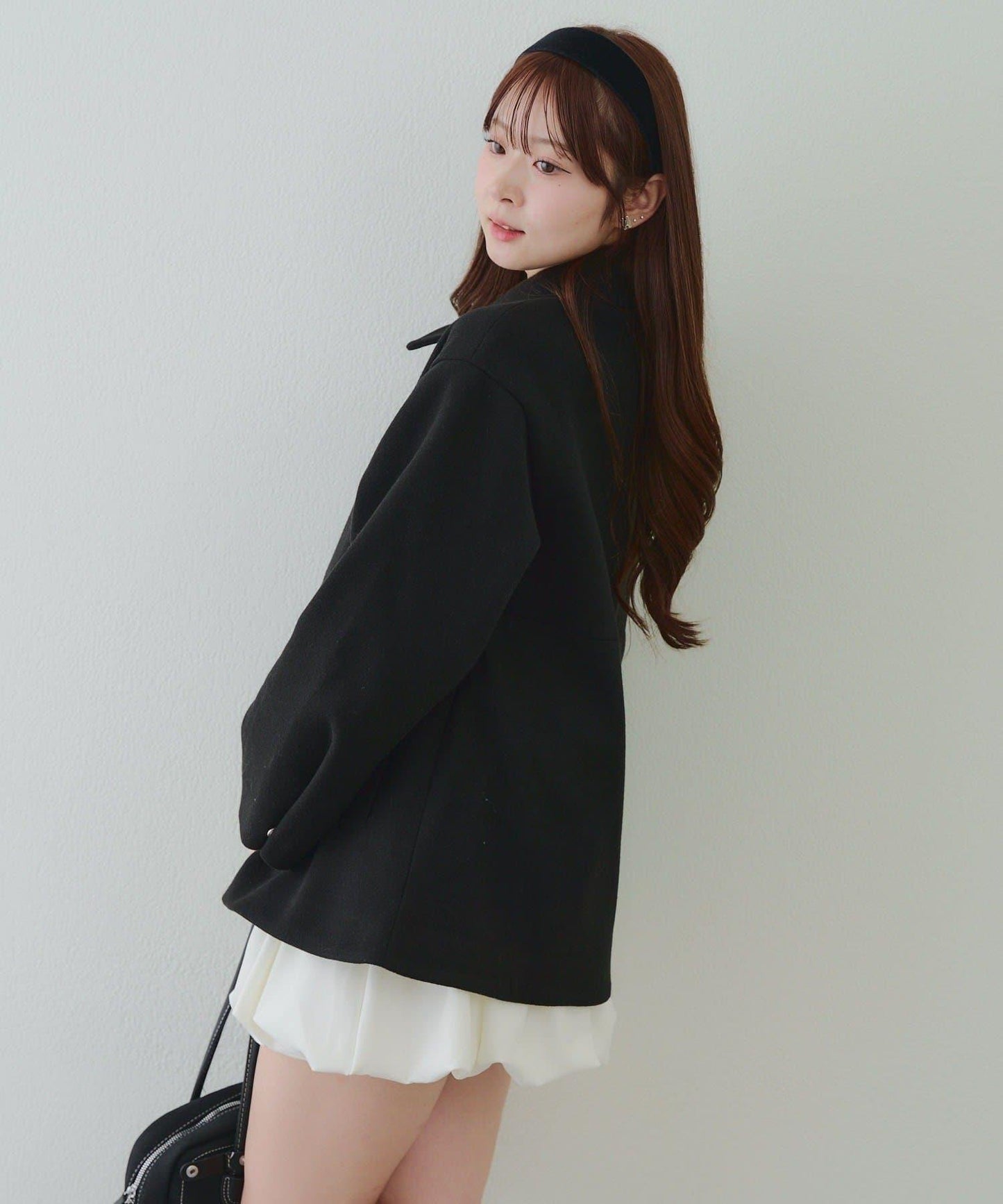 中長款荷葉邊下襬外套