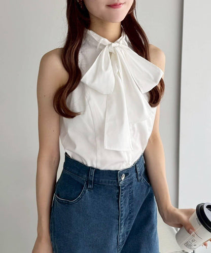 【one after another】美式無袖蝴蝶結襯衫