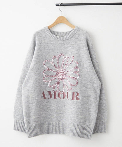 花卉提花針織衫