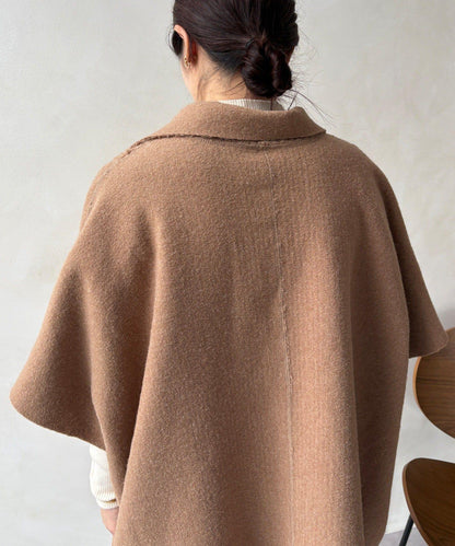 可雙面穿羊羔絨拉鍊斗篷大衣