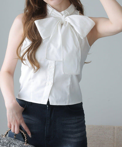 【one after another】美式無袖蝴蝶結襯衫